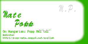 mate popp business card